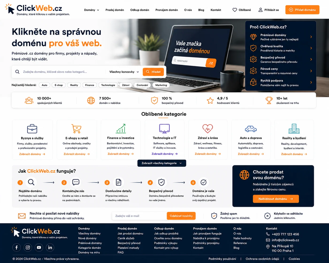 Vizuální návrh možného projektu ClickWeb.cz zaměřeného na tvorbu webů, digitální služby a webové nástroje